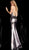 Jovani - Plunging V-Neck Long Metallic Evening Gown 66035  In Gray