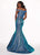 Rachel Allan - 6603 Off Shoulder Glitter Jersey Mermaid Gown In Blue