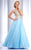 Clarisse - 2701 Lace Illusion Jewel Ballgown in Blue