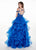 Rachel Allan - 6605 Beaded Cold Shoulders Ruffles Organza Ballgown In Purple and Blue