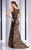 Clarisse - 2707 Animal Printed Lace Trumpet Gown in Print