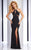 Clarisse - 2710 Bejeweled Halter Sheath Dress in Black