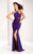 Clarisse - 2710 Bejeweled Halter Sheath Dress in Purple