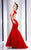 Clarisse - 2714 Illusion Applique Mermaid Gown in Red