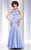Clarisse - 2714 Illusion Applique Mermaid Gown in Purple