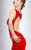 Clarisse - 2714 Illusion Applique Mermaid Gown in Red