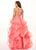 Rachel Allan - 6605 Beaded Cold Shoulders Ruffles Organza Ballgown In Orange