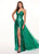 Rachel Allan - 6606 Sequined Sweetheart Gown with Overlay In Green