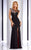 Clarisse - 2756 Sheer Floral Detailed Evening Gown in Black and Pink