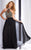 Clarisse - 2761 Sheer Beaded Accordion A-line Dress in Black