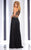 Clarisse - 2761 Sheer Beaded Accordion A-line Dress in Black