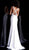 Jovani - 66089 Embellished Deep V-neck Trumpet Dress With Train in White