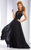 Clarisse - 2768 Lace Bateau A-line Dress in Black