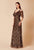 Daymor Couture - 660 Lace V-neck Long Fitted Dress in Black and Gold