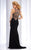 Clarisse - 2797 Bejeweled Halter Sheath Dress in Black