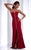 Clarisse - 2797 Bejeweled Halter Sheath Dress in Red