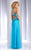 Clarisse - 2799 Lace Illusion Halter A-line Dress in Blue
