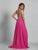 Dave & Johnny - A6610 Bejeweled Halter A-line Dress in Pink