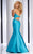 Clarisse - 2813 Plunging Sweetheart Mermaid Dress in Blue
