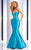 Clarisse - 2813 Plunging Sweetheart Mermaid Dress in Blue