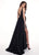 Rachel Allan - 6611 Embroidered Floral Accented Overskirt Gown In Black