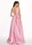 Rachel Allan - 6611 Embroidered Floral Accented Overskirt Gown In Pink