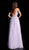 Jovani - 66121 Floral Embellished Deep V-neck Ballgown In Purple