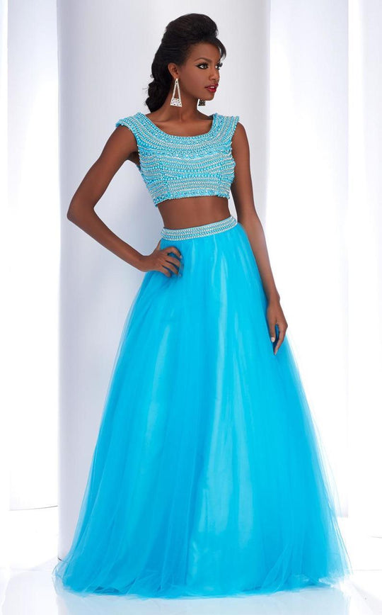 Clarisse - 2826 Two Piece Beaded Dress in Blue
