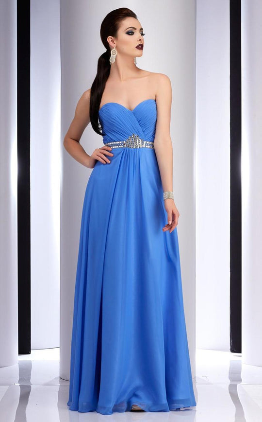 Clarisse - 2827 Ruched Sweetheart A-line Dress in Blue