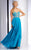 Clarisse - 2832 Strapless Asymmetrical Layered Gown in Blue and Green