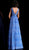 Jovani - 66128 Lace V-Neck A-Line Evening Dress in Blue