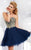 Clarisse - 2841 Gilded Sweetheart A-line Dress in Blue