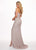Rachel Allan - 6613 Plunging Sweetheart Geometric Beaded Gown In Pink and Silver