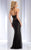 Clarisse - 4708 Embellished Straight Across Sheath Dress in Black and Silver