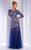 Clarisse - 4748 Long-Sleeved Sheer and Beaded Evening Gown in Blue