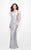 Primavera Couture - Sparkling Sleeveless Full Sequined Long Sheath Dress 1251 in Silver