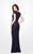 Primavera Couture - Shimmering Long Sequin V Neck Formal Gown 1252 in Blue