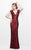 Primavera Couture - Shimmering Long Sequin V Neck Formal Gown 1252 in Red