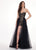 Rachel Allan - 6618 Strapless Romper with Overlay In Black