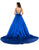 Mac Duggal Black White Red - 66182 Embellished Plunging Ballgown In Blue
