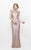 Primavera Couture - Ultra Sparkling Plunging Back Long Sequin Sheath Dress 1256 in Gold