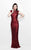 Primavera Couture - Ultra Sparkling Plunging Back Long Sequin Sheath Dress 1256 in Red