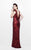 Primavera Couture - Ultra Sparkling Plunging Back Long Sequin Sheath Dress 1256 in Red