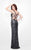 Primavera Couture - 1262 Sleeveless Sequined V Neck Long Gown in Gray