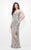Primavera Couture - 1262 Sleeveless Sequined V Neck Long Gown in Neutral