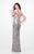 Primavera Couture - 1262 Sleeveless Sequined V Neck Long Gown in Neutral