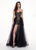 Rachel Allan - 6618 Strapless Romper with Overlay In Black