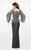 Primavera Couture - Stunning Two-Tone Sequin Embellished Long Gown with Batwing Sleeves 1424 in Gray and Gold