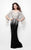 Primavera Couture - Stunning Two-Tone Sequin Embellished Long Gown with Batwing Sleeves 1424 in Black and Neutral