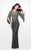 Primavera Couture - Stunning Two-Tone Sequin Embellished Long Gown with Batwing Sleeves 1424 in Gray and Gold